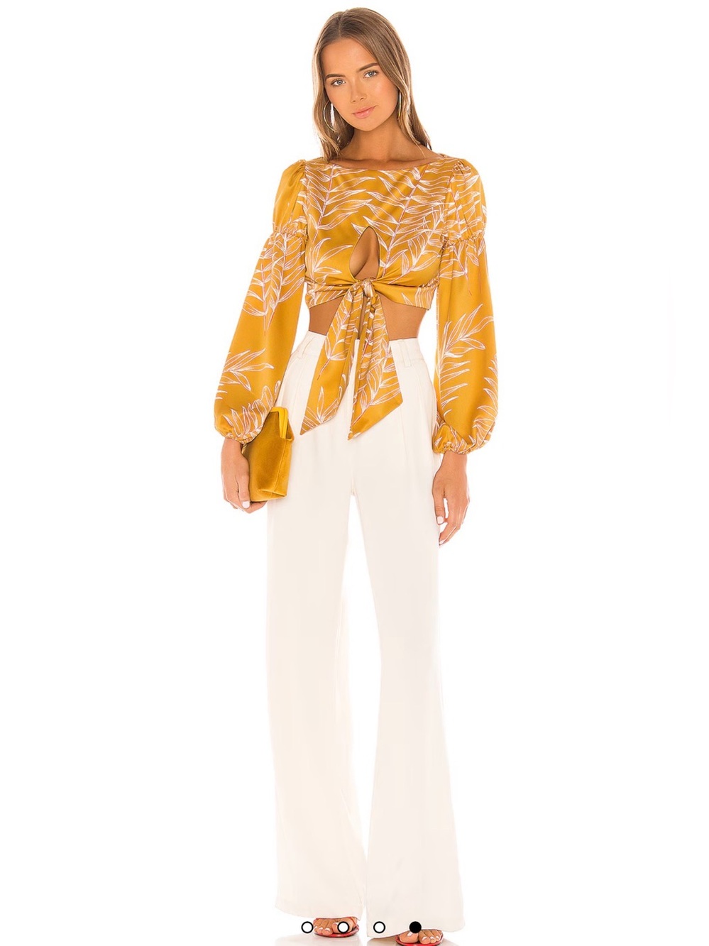 Camila Coehlo Marcia Top in Gold Tropical - Picture 3 of 3